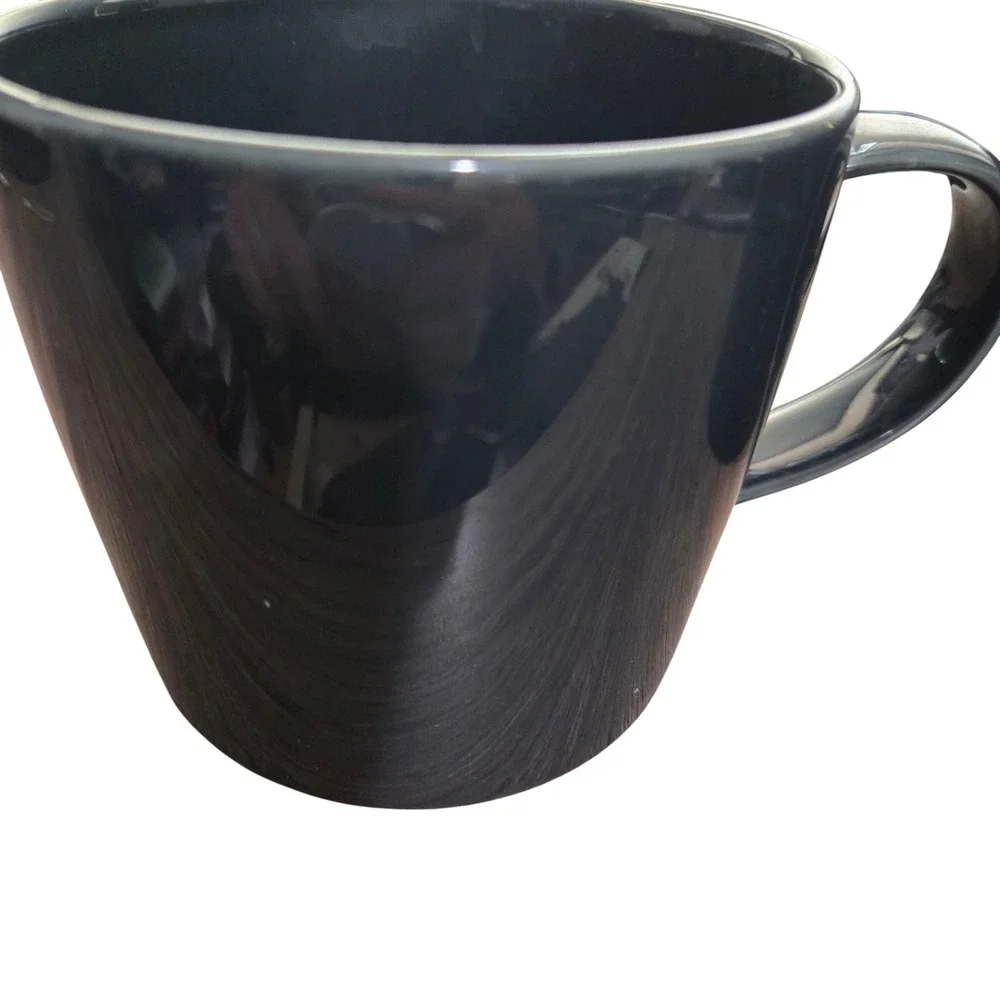Crate‎ & Barrel set Denim Coffee Mugs Ceramic Glossy Finish Modern Design